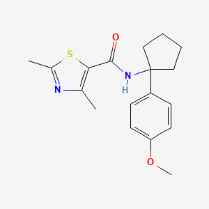 molecular formula C18H22N2O2S B6956944 N-[1-(4-methoxyphenyl)cyclopentyl]-2,4-dimethyl-1,3-thiazole-5-carboxamide 