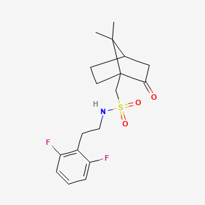 molecular formula C18H23F2NO3S B6956967 N-[2-(2,6-difluorophenyl)ethyl]-1-(7,7-dimethyl-2-oxo-1-bicyclo[2.2.1]heptanyl)methanesulfonamide 
