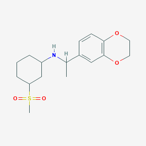 molecular formula C17H25NO4S B6956968 N-[1-(2,3-dihydro-1,4-benzodioxin-6-yl)ethyl]-3-methylsulfonylcyclohexan-1-amine 