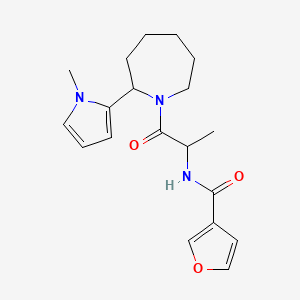 molecular formula C19H25N3O3 B6956979 N-[1-[2-(1-methylpyrrol-2-yl)azepan-1-yl]-1-oxopropan-2-yl]furan-3-carboxamide 