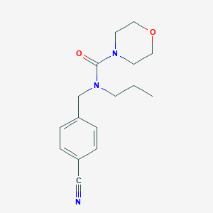 molecular formula C16H21N3O2 B6957065 N-[(4-cyanophenyl)methyl]-N-propylmorpholine-4-carboxamide 