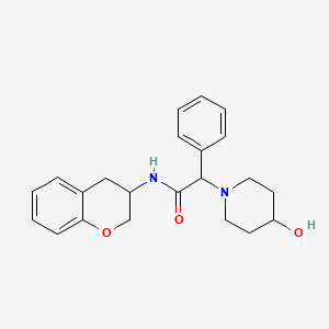 molecular formula C22H26N2O3 B6957073 N-(3,4-dihydro-2H-chromen-3-yl)-2-(4-hydroxypiperidin-1-yl)-2-phenylacetamide 