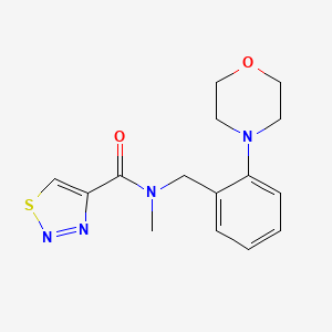 molecular formula C15H18N4O2S B6957093 N-methyl-N-[(2-morpholin-4-ylphenyl)methyl]thiadiazole-4-carboxamide 