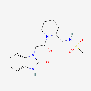 molecular formula C16H22N4O4S B6957173 N-[[1-[2-(2-oxo-3H-benzimidazol-1-yl)acetyl]piperidin-2-yl]methyl]methanesulfonamide 