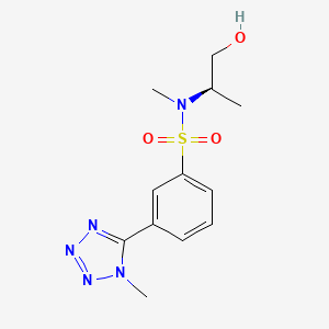 molecular formula C12H17N5O3S B6957258 N-[(2R)-1-hydroxypropan-2-yl]-N-methyl-3-(1-methyltetrazol-5-yl)benzenesulfonamide 