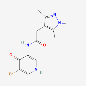 molecular formula C13H15BrN4O2 B6957374 N-(5-bromo-4-oxo-1H-pyridin-3-yl)-2-(1,3,5-trimethylpyrazol-4-yl)acetamide 