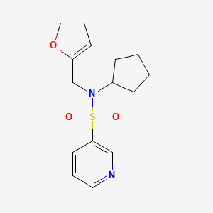 molecular formula C15H18N2O3S B6957425 N-cyclopentyl-N-(furan-2-ylmethyl)pyridine-3-sulfonamide 