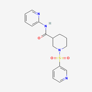 molecular formula C16H18N4O3S B6957442 N-pyridin-2-yl-1-pyridin-3-ylsulfonylpiperidine-3-carboxamide 