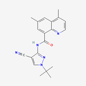 molecular formula C20H21N5O B6957458 N-(1-tert-butyl-4-cyanopyrazol-3-yl)-4,6-dimethylquinoline-8-carboxamide 