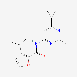 molecular formula C16H19N3O2 B6957527 N-(6-cyclopropyl-2-methylpyrimidin-4-yl)-3-propan-2-ylfuran-2-carboxamide 
