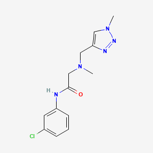 molecular formula C13H16ClN5O B6957588 N-(3-chlorophenyl)-2-[methyl-[(1-methyltriazol-4-yl)methyl]amino]acetamide 