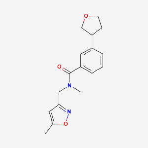 molecular formula C17H20N2O3 B6957623 N-methyl-N-[(5-methyl-1,2-oxazol-3-yl)methyl]-3-(oxolan-3-yl)benzamide 