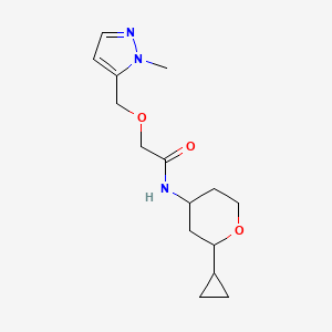 molecular formula C15H23N3O3 B6957705 N-(2-cyclopropyloxan-4-yl)-2-[(2-methylpyrazol-3-yl)methoxy]acetamide 