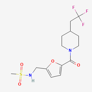 molecular formula C14H19F3N2O4S B6957763 N-[[5-[4-(2,2,2-trifluoroethyl)piperidine-1-carbonyl]furan-2-yl]methyl]methanesulfonamide 