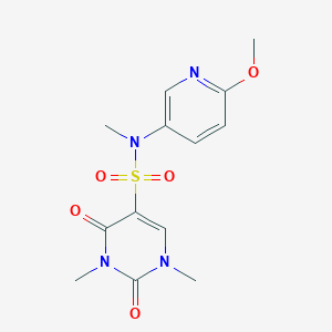 molecular formula C13H16N4O5S B6957807 N-(6-methoxypyridin-3-yl)-N,1,3-trimethyl-2,4-dioxopyrimidine-5-sulfonamide 