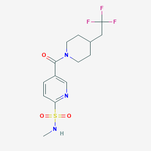 molecular formula C14H18F3N3O3S B6957811 N-methyl-5-[4-(2,2,2-trifluoroethyl)piperidine-1-carbonyl]pyridine-2-sulfonamide 