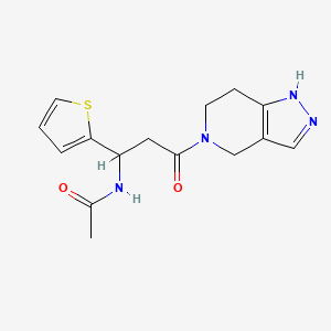 molecular formula C15H18N4O2S B6957851 N-[3-oxo-3-(1,4,6,7-tetrahydropyrazolo[4,3-c]pyridin-5-yl)-1-thiophen-2-ylpropyl]acetamide 