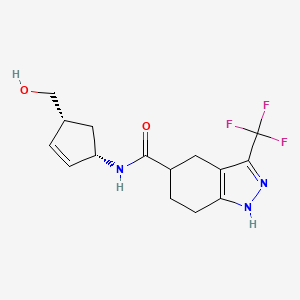 molecular formula C15H18F3N3O2 B6957874 N-[(1S,4R)-4-(hydroxymethyl)cyclopent-2-en-1-yl]-3-(trifluoromethyl)-4,5,6,7-tetrahydro-1H-indazole-5-carboxamide 