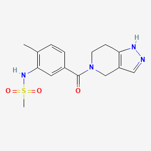 molecular formula C15H18N4O3S B6957888 N-[2-methyl-5-(1,4,6,7-tetrahydropyrazolo[4,3-c]pyridine-5-carbonyl)phenyl]methanesulfonamide 