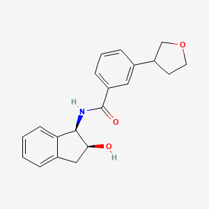 molecular formula C20H21NO3 B6957944 N-[(1R,2S)-2-hydroxy-2,3-dihydro-1H-inden-1-yl]-3-(oxolan-3-yl)benzamide 