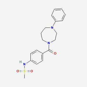 molecular formula C19H23N3O3S B6957963 N-[4-(4-phenyl-1,4-diazepane-1-carbonyl)phenyl]methanesulfonamide 