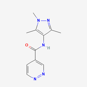 molecular formula C11H13N5O B6957966 N-(1,3,5-trimethylpyrazol-4-yl)pyridazine-4-carboxamide 