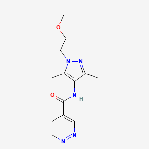 molecular formula C13H17N5O2 B6957990 N-[1-(2-methoxyethyl)-3,5-dimethylpyrazol-4-yl]pyridazine-4-carboxamide 
