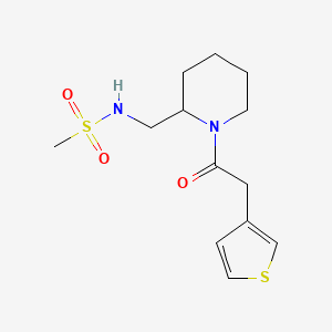 molecular formula C13H20N2O3S2 B6958148 N-[[1-(2-thiophen-3-ylacetyl)piperidin-2-yl]methyl]methanesulfonamide 