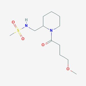 molecular formula C12H24N2O4S B6958158 N-[[1-(4-methoxybutanoyl)piperidin-2-yl]methyl]methanesulfonamide 