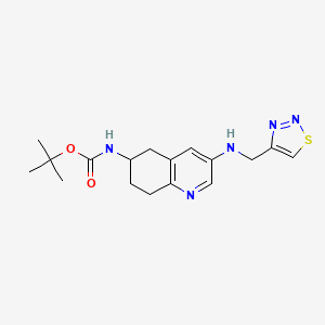 molecular formula C17H23N5O2S B6958205 tert-butyl N-[3-(thiadiazol-4-ylmethylamino)-5,6,7,8-tetrahydroquinolin-6-yl]carbamate 