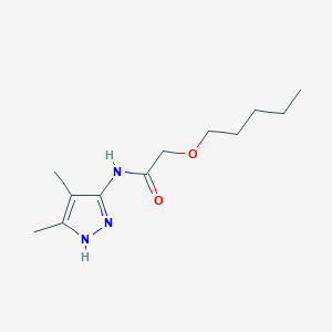 molecular formula C12H21N3O2 B6958222 N-(4,5-dimethyl-1H-pyrazol-3-yl)-2-pentoxyacetamide 