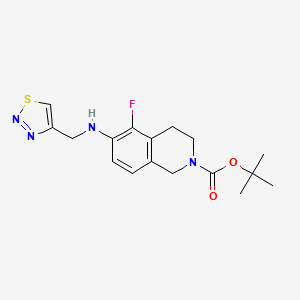 molecular formula C17H21FN4O2S B6958246 tert-butyl 5-fluoro-6-(thiadiazol-4-ylmethylamino)-3,4-dihydro-1H-isoquinoline-2-carboxylate 