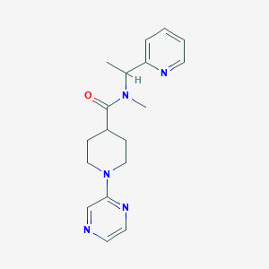 molecular formula C18H23N5O B6958281 N-methyl-1-pyrazin-2-yl-N-(1-pyridin-2-ylethyl)piperidine-4-carboxamide 