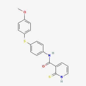 molecular formula C19H16N2O2S2 B6958290 N-[4-(4-methoxyphenyl)sulfanylphenyl]-2-sulfanylidene-1H-pyridine-3-carboxamide 