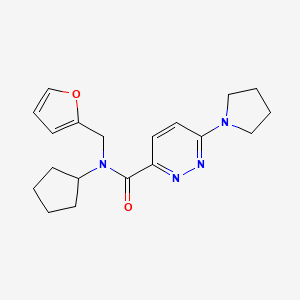 molecular formula C19H24N4O2 B6958307 N-cyclopentyl-N-(furan-2-ylmethyl)-6-pyrrolidin-1-ylpyridazine-3-carboxamide 