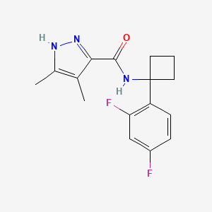 molecular formula C16H17F2N3O B6958319 N-[1-(2,4-difluorophenyl)cyclobutyl]-4,5-dimethyl-1H-pyrazole-3-carboxamide 