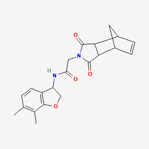 molecular formula C21H22N2O4 B6958325 N-(6,7-dimethyl-2,3-dihydro-1-benzofuran-3-yl)-2-(3,5-dioxo-4-azatricyclo[5.2.1.02,6]dec-8-en-4-yl)acetamide 