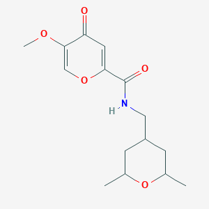 molecular formula C15H21NO5 B6958408 N-[(2,6-dimethyloxan-4-yl)methyl]-5-methoxy-4-oxopyran-2-carboxamide 