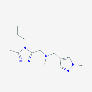 molecular formula C13H22N6 B6958508 N-methyl-N-[(5-methyl-4-propyl-1,2,4-triazol-3-yl)methyl]-1-(1-methylpyrazol-4-yl)methanamine 