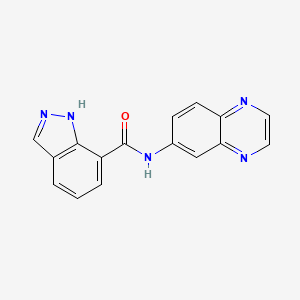 molecular formula C16H11N5O B6958527 N-quinoxalin-6-yl-1H-indazole-7-carboxamide 