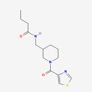 molecular formula C14H21N3O2S B6958596 N-[[1-(1,3-thiazole-4-carbonyl)piperidin-3-yl]methyl]butanamide 