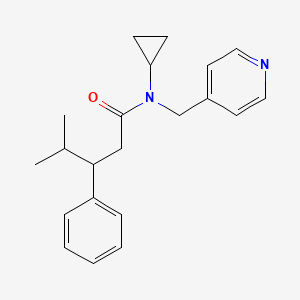 molecular formula C21H26N2O B6958619 N-cyclopropyl-4-methyl-3-phenyl-N-(pyridin-4-ylmethyl)pentanamide 