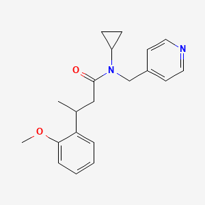 molecular formula C20H24N2O2 B6958631 N-cyclopropyl-3-(2-methoxyphenyl)-N-(pyridin-4-ylmethyl)butanamide 