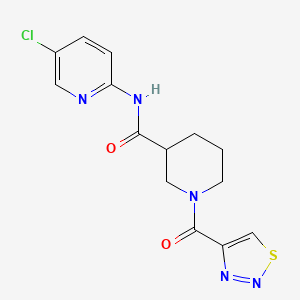 molecular formula C14H14ClN5O2S B6958686 N-(5-chloropyridin-2-yl)-1-(thiadiazole-4-carbonyl)piperidine-3-carboxamide 