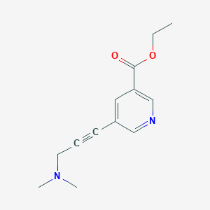 molecular formula C13H16N2O2 B069587 Ethyl 5-[3-(dimethylamino)prop-1-ynyl]nicotinate CAS No. 175203-71-1