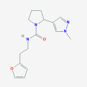 molecular formula C15H20N4O2 B6958718 N-[2-(furan-2-yl)ethyl]-2-(1-methylpyrazol-4-yl)pyrrolidine-1-carboxamide 