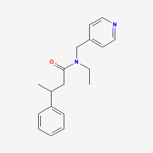 molecular formula C18H22N2O B6958732 N-ethyl-3-phenyl-N-(pyridin-4-ylmethyl)butanamide 