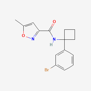 molecular formula C15H15BrN2O2 B6958773 N-[1-(3-bromophenyl)cyclobutyl]-5-methyl-1,2-oxazole-3-carboxamide 