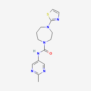 molecular formula C14H18N6OS B6958798 N-(2-methylpyrimidin-5-yl)-4-(1,3-thiazol-2-yl)-1,4-diazepane-1-carboxamide 