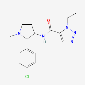 molecular formula C16H20ClN5O B6958804 N-[2-(4-chlorophenyl)-1-methylpyrrolidin-3-yl]-3-ethyltriazole-4-carboxamide 
